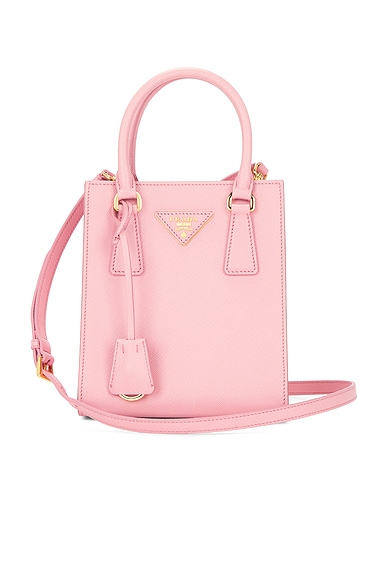 FWRD Renew Prada Saffiano Lux Handbag in Pink