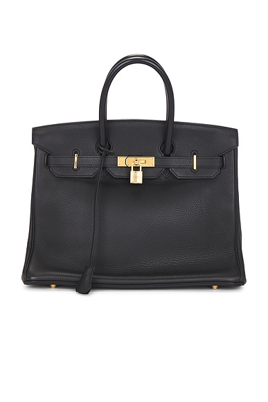 FWRD Renew Hermes Togo Birkin 35 Handbag in Noir