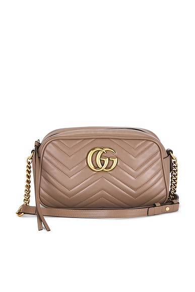 FWRD Renew Gucci GG Marmont Shoulder Bag in Dusty Rose