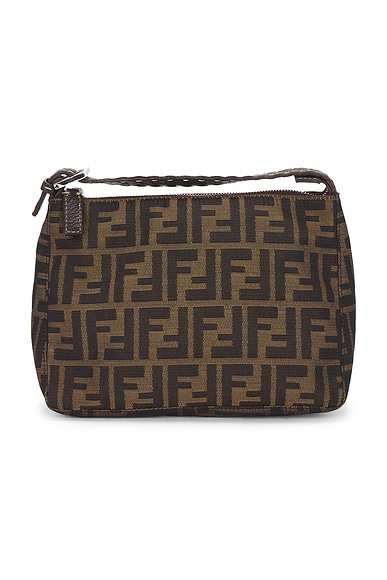 FWRD Renew Fendi Zucca Vanity Handbag in Brown