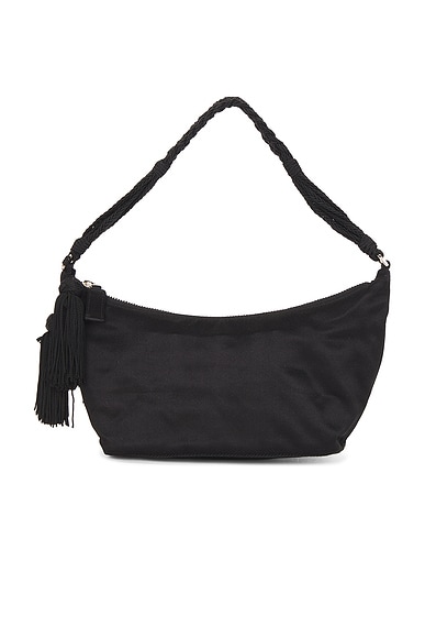 FWRD Renew Prada Tassel Pochette Shoulder Bag in Black