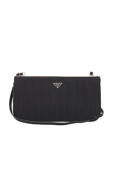 FWRD Renew Prada Tessuto Shoulder Bag in Black