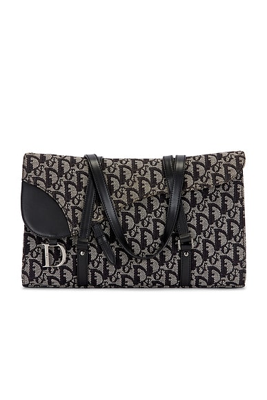 FWRD Renew Dior Trotter Saddle Handbag in Blue