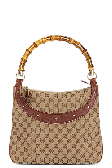FWRD Renew Gucci Bamboo Anita Hobo Bag in Beige