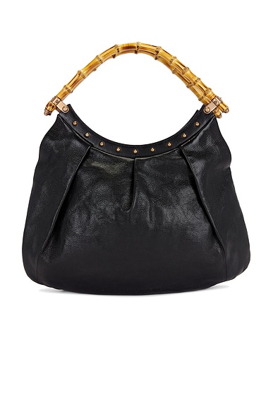 FWRD Renew Gucci Bamboo Hobo Bag in Black