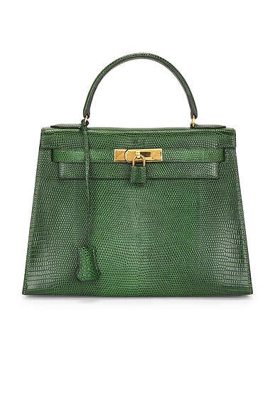 Hermes Shiny Varanus Salvator Lizard Kelly Sellier 28 Handbag