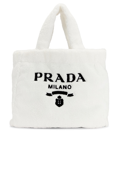 FWRD Renew Prada Terry Tote Bag in White