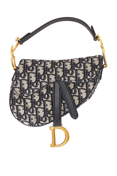 FWRD Renew Dior Oblique Trotter Mini Saddle Bag in Blue