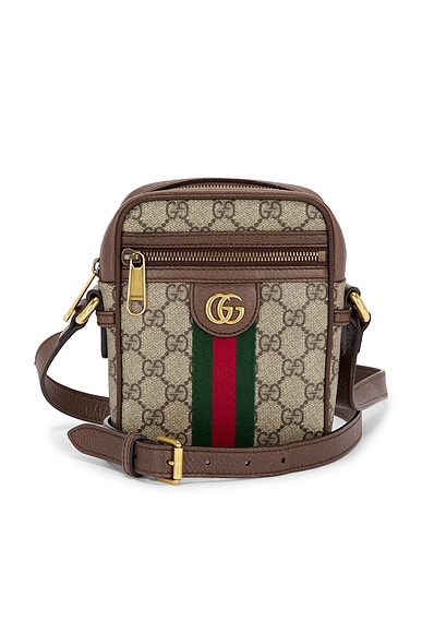 FWRD Renew Gucci Ophidia Mini Messenger Bag in Beige