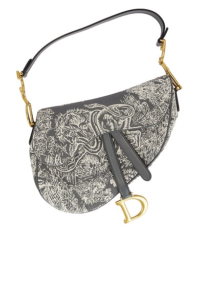 FWRD Renew Dior Saddle Bag in Grey