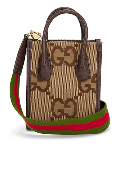FWRD Renew Gucci Jumbo GG Mini Tote Bag in Beige