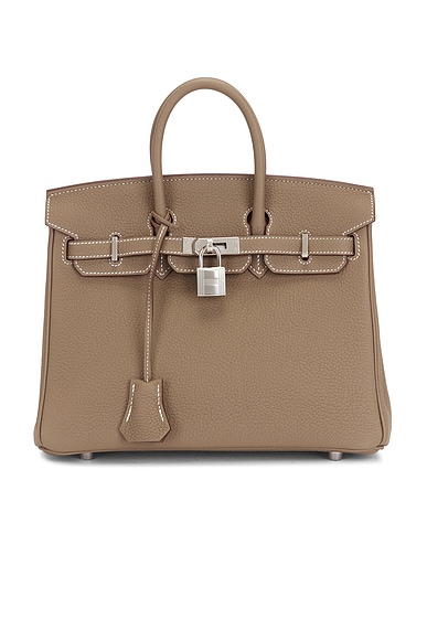 FWRD Renew Hermes Togo Birkin 25 Handbag in Etoupe