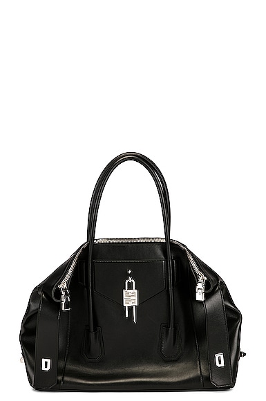 FWRD Renew Givenchy Medium Antigona Lock Soft Bag in Black