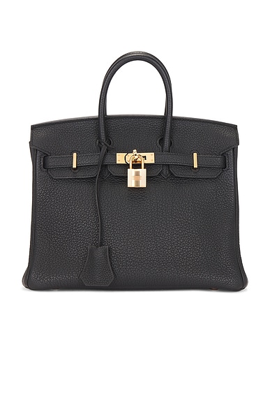 FWRD Renew Hermes Togo Birkin 25 Handbag in Noir