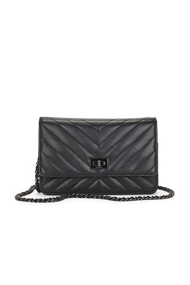 FWRD Renew Chanel Reissue 2.55 Wallet On Chain in Black