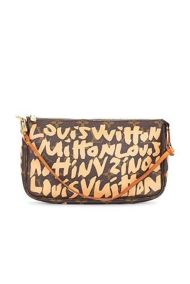 FWRD Renew Louis Vuitton X Stephen Sprouse Monogram Graffiti Pochette Accessoires Shoulder Bag in Brown