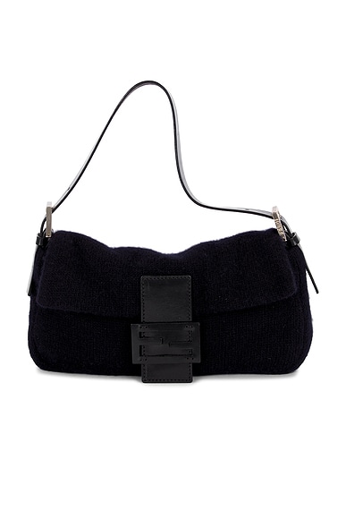 FWRD Renew Fendi Vintage Baguette Shoulder Bag in Black