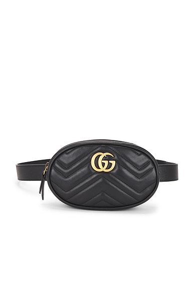 FWRD Renew Gucci GG Marmont Belt Bag in Black