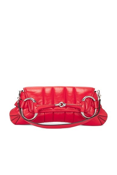 FWRD Renew Gucci Horsebit Clutch in Red