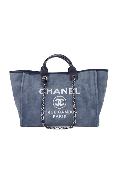FWRD Renew Chanel Deauville GM Tote Bag in Blue