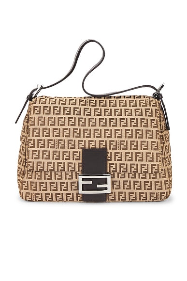 Fendi Zucchino Mama Baguette Shoulder Bag