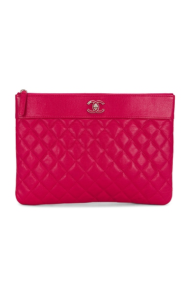 Chanel Sheepskin Vintage Mademoiselle Medium O Case Clutch