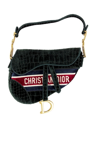 Dior Velvet Crocodile Effect Saddle Bag