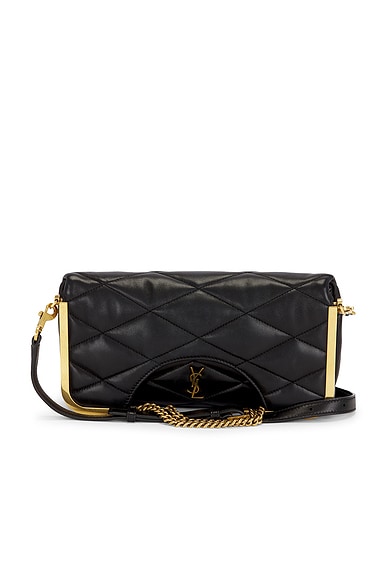 FWRD Renew Saint Laurent Cerniera Shoulder Bag in Nero