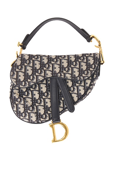 FWRD Renew Dior Trotter Oblique Mini Saddle Bag in Blue