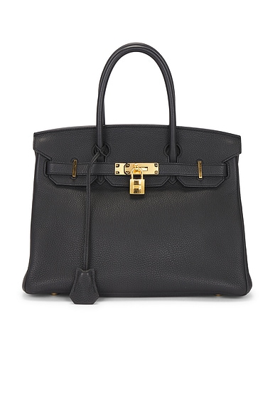 FWRD Renew Hermes Togo Birkin 30 Retourne Handbag in Noir