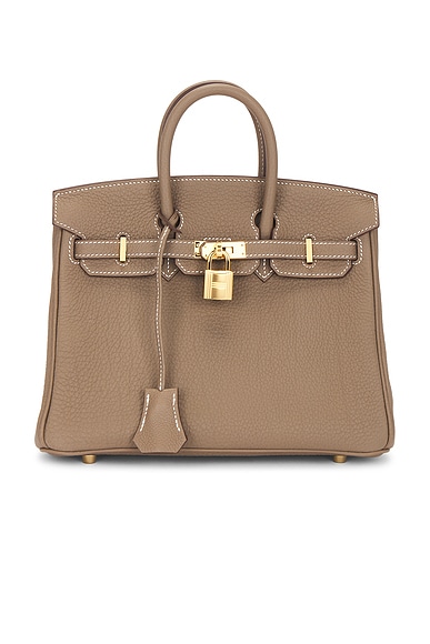 FWRD Renew Hermes Togo Birkin 25 Handbag in Etoupe