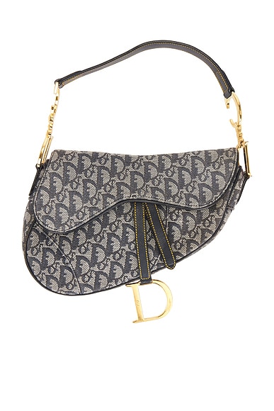 FWRD Renew Dior Trotter Oblique Saddle Bag in Navy