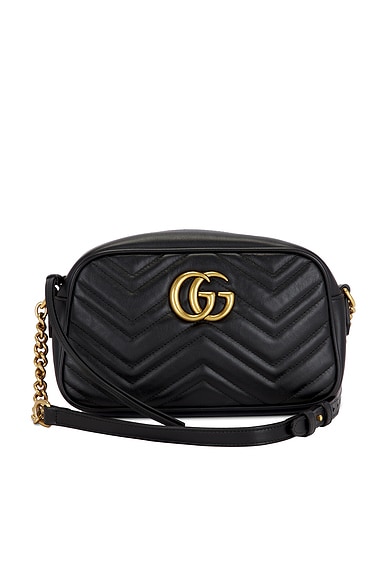 FWRD Renew Gucci GG Marmont Shoulder Bag in Black