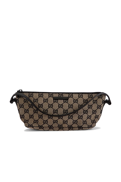 FWRD Renew Gucci GG Boat Pochette Shoulder Bag in Beige
