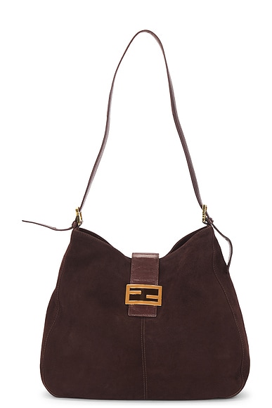 Fendi Suede Mama Baguette Shoulder Bag
