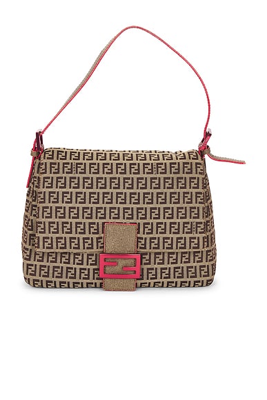 Fendi Zucchino Mama Baguette Shoulder Bag