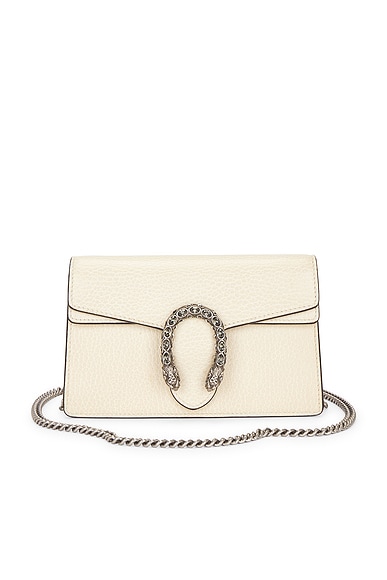 FWRD Renew Gucci Super Mini Dionysus Shoulder Bag in Mystic White