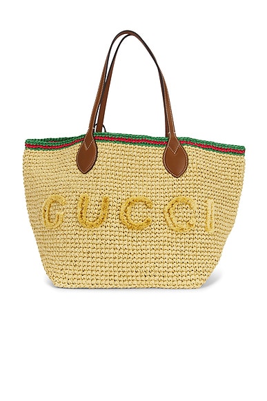 Gucci Faux Raffia Tote Bag