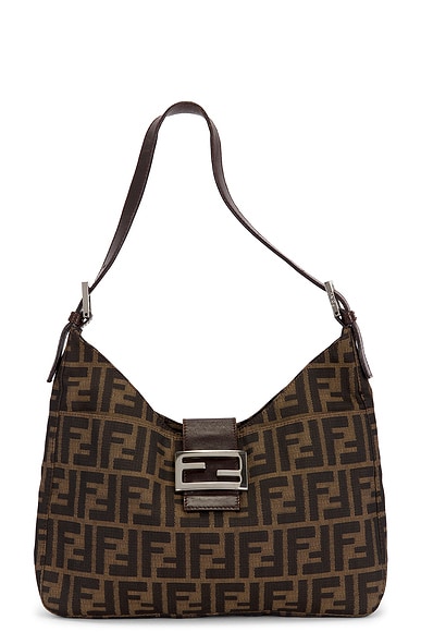 FWRD Renew Fendi Zucca Mama Baguette Shoulder Bag in Brown