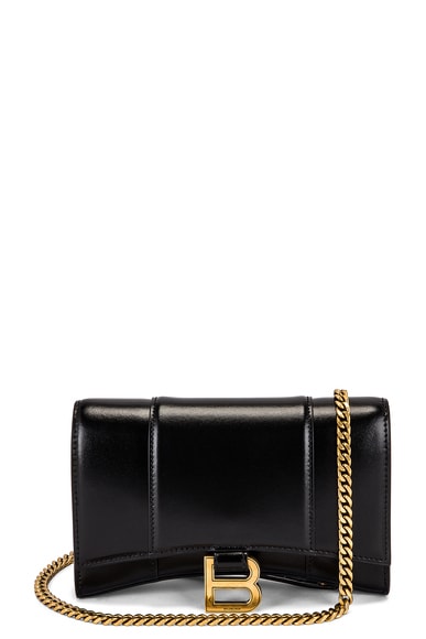 FWRD Renew Balenciaga Hourglass Wallet On Chain Bag in Black