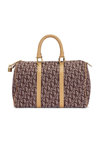 FWRD Renew Dior Trotter Boston Bag in Brown