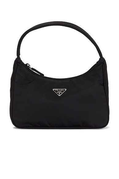 FWRD Renew Prada Tessuto Sport Hobo Bag in Black