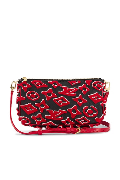 FWRD Renew Louis Vuitton X Urs Fischer Tufted Monogram Pochette Accessoires Shoulder Bag in Red