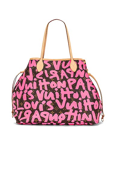 Louis Vuitton Stephen Sprouse Pink Monogram Graffiti Coated Canvas Neverfull GM Gold Hardware, 2009 (Very Good), Pink/Brown Womens Handbag