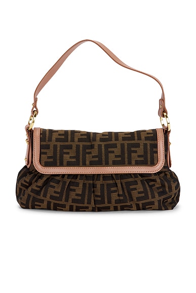 FWRD Renew Fendi Zucca Chef Bag in Brown