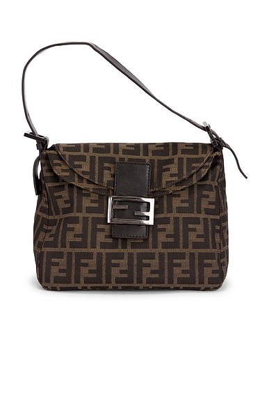 FWRD Renew Fendi Zucca Mama Baguette Shoulder Bag in Brown