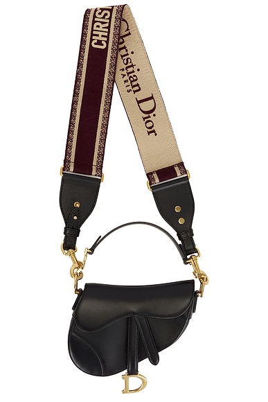 FWRD Renew Dior Saddle Bag in Black