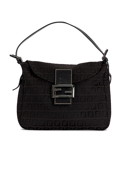 FWRD Renew Fendi Zucchino Mama Baguette Shoulder Bag in Brown