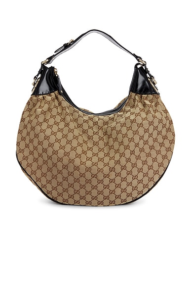 FWRD Renew Gucci Full Moon Hobo Bag in Beige