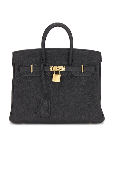 FWRD Renew Hermes Togo Birkin 25 Handbag in Noir